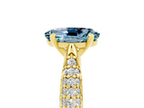 Yellow gold Oval Cut Diamond Solitaire Engagement Ring with Pavé Band and Four-Prong Setting_5