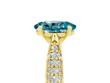 Yellow gold Oval Cut Diamond Solitaire Engagement Ring with Pavé Band and Four-Prong Setting_5