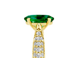 Yellow gold Oval Cut Diamond Solitaire Engagement Ring with Pavé Band and Four-Prong Setting_5