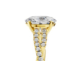 Yellow gold Oval Cut Diamond Solitaire Engagement Ring with Twisted Pavé Band and Four-Prong Setting_88