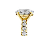 Yellow gold Oval Cut Diamond Solitaire Pavé Engagement Ring with Round Band and Prong Setting_19
