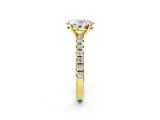 Yellow gold Oval Cut Diamond Solitaire Pavé Engagement Ring with Round Band and Prong Setting_70