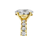 Yellow gold Oval Cut Diamond Solitaire Pavé Engagement Ring with Round Band and Prong Setting_73
