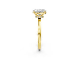 Yellow gold Oval Cut Diamond Solitaire Ring with Classic Band and Four-Prong Setting_10