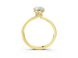 Yellow gold Oval Cut Diamond Solitaire Ring with Classic Band and Four-Prong Setting_11