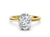 Yellow gold Oval Cut Diamond Solitaire Ring with Classic Band and Four-Prong Setting_8