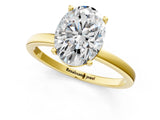Yellow gold Oval Cut Diamond Solitaire Ring with Classic Band and Four-Prong Setting_9
