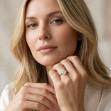 Yellow gold Oval Cut Diamond Solitaire Ring with Flower Prong Setting and Classic Band_234