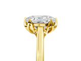 Yellow gold Oval Cut Diamond Solitaire Ring with Flower Prong Setting and Classic Band_49