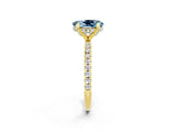 Yellow gold Oval Cut Diamond Solitaire Ring with Four-Prong Setting and Pavé Band_2