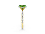 Yellow gold Oval Cut Diamond Solitaire Ring with Four-Prong Setting and Pavé Band_2