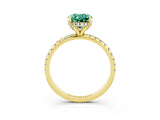Yellow gold Oval Cut Diamond Solitaire Ring with Four-Prong Setting and Pavé Band_3