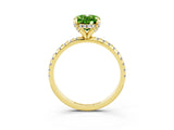 Yellow gold Oval Cut Diamond Solitaire Ring with Four-Prong Setting and Pavé Band_3
