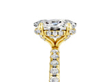 Yellow gold Oval Cut Diamond Solitaire Ring with Four-Prong Setting and Pavé Band_5