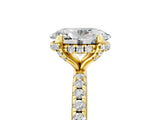 Yellow gold Oval Cut Diamond Solitaire Ring with Four-Prong Setting and Pavé Band_8