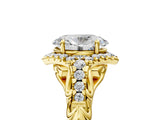 Yellow gold Oval Cut Diamond Solitaire Ring with Hidden Halo and Pavé Band_32