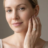 Yellow gold Oval Cut Diamond Solitaire Ring with Milgrain Pavé Band and Four-Prong Setting_13