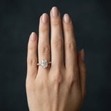 14K Yellow Gold 2.08 Carat D VVS2 Oval Diamond Solitaire Ring with Round Pavé Band and Four-Prong Setting