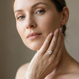 14K Yellow Gold 2.08 Carat D VVS2 Oval Diamond Solitaire Ring with Round Pavé Band and Four-Prong Setting