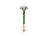 Yellow gold Oval Cut Diamond Solitaire Ring with Pavé Band and Four-Prong Setting_2