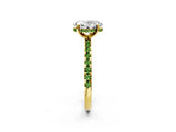 Yellow gold Oval Cut Diamond Solitaire Ring with Pavé Band and Four-Prong Setting_2