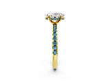 Yellow gold Oval Cut Diamond Solitaire Ring with Pavé Band and Four-Prong Setting_2
