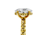 Yellow gold Oval Cut Diamond Solitaire Ring with Pavé Band and Four-Prong Setting_5