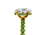 Yellow gold Oval Cut Diamond Solitaire Ring with Pavé Band and Four-Prong Setting_5