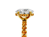 Yellow gold Oval Cut Diamond Solitaire Ring with Pavé Band and Four-Prong Setting_5