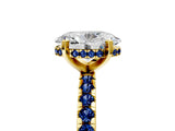 Yellow gold Oval Cut Diamond Solitaire Ring with Pavé Band and Four-Prong Setting_5