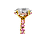 Yellow gold Oval Cut Diamond Solitaire Ring with Pavé Band and Four-Prong Setting_5