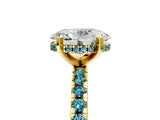 Yellow gold Oval Cut Diamond Solitaire Ring with Pavé Band and Four-Prong Setting_5