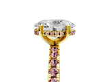 Yellow gold Oval Cut Diamond Solitaire Ring with Pavé Band and Four-Prong Setting_5