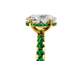 Yellow gold Oval Cut Diamond Solitaire Ring with Pavé Band and Four-Prong Setting_5