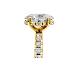 Yellow gold Oval Cut Diamond Solitaire Ring with Pavé Band and Four-Prong Setting_5
