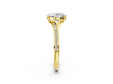 Yellow gold Oval Cut Diamond Solitaire Ring with Pavé Band and Prong Setting_18
