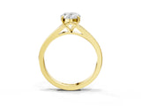 Yellow gold Oval Cut Diamond Solitaire Ring with Pavé Band and Prong Setting_19