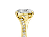 Yellow gold Oval Cut Diamond Solitaire Ring with Pavé Band and Prong Setting_21