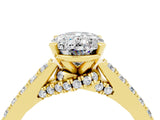 Yellow gold Oval Cut Diamond Solitaire Ring with Pavé Band and Prong Setting_4