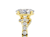Yellow gold Oval Cut Diamond Solitaire Ring with Pavé Band and Prong Setting_5