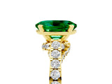 Yellow gold Oval Cut Diamond Solitaire Ring with Pavé Band and Prong Setting_5