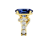 Yellow gold Oval Cut Diamond Solitaire Ring with Pavé Band and Prong Setting_5