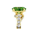 Yellow gold Oval Cut Diamond Solitaire Ring with Pavé Band and Prong Setting_5