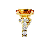 Yellow gold Oval Cut Diamond Solitaire Ring with Pavé Band and Prong Setting_5