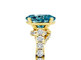 Yellow gold Oval Cut Diamond Solitaire Ring with Pavé Band and Prong Setting_5