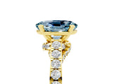 Yellow gold Oval Cut Diamond Solitaire Ring with Pavé Band and Prong Setting_5