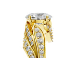 Yellow gold Oval Cut Diamond Solitaire Ring with Prong Setting and Twisted Pavé Band_8