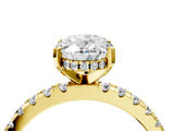 Yellow gold Oval Cut Diamond Solitaire Ring with Round  Pavé Band and Four-Prong Setting_50