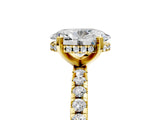 Yellow gold Oval Cut Diamond Solitaire Ring with Round  Pavé Band and Four-Prong Setting_51