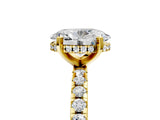 Yellow gold Oval Cut Diamond Solitaire Ring with Round with Moissanite side stone Pavé Band and Four-Prong Setting_41